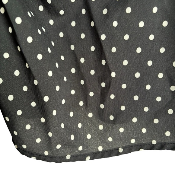 New York & Company City Stretch Polka Dot Button Up Blouse Office Workwear Sz 14 - Picture 10 of 16